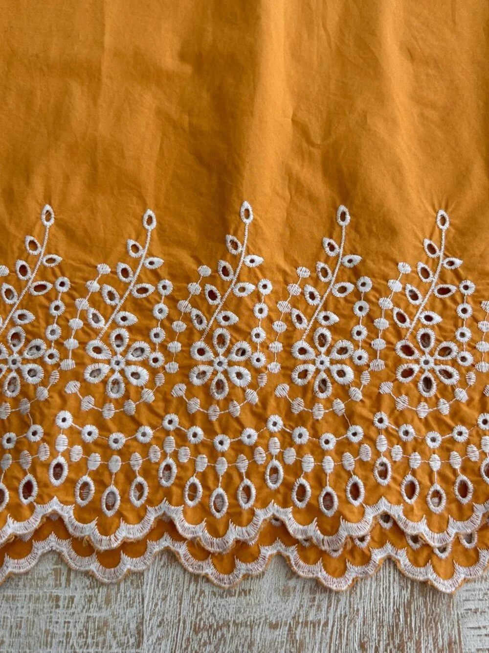 J. Crew Marigold Orange Yellow Eyelet Bell Sleeves Embroidered Dress Sz Small